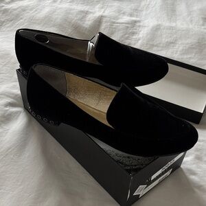 Adrianna Papell Black Velvet Loafers